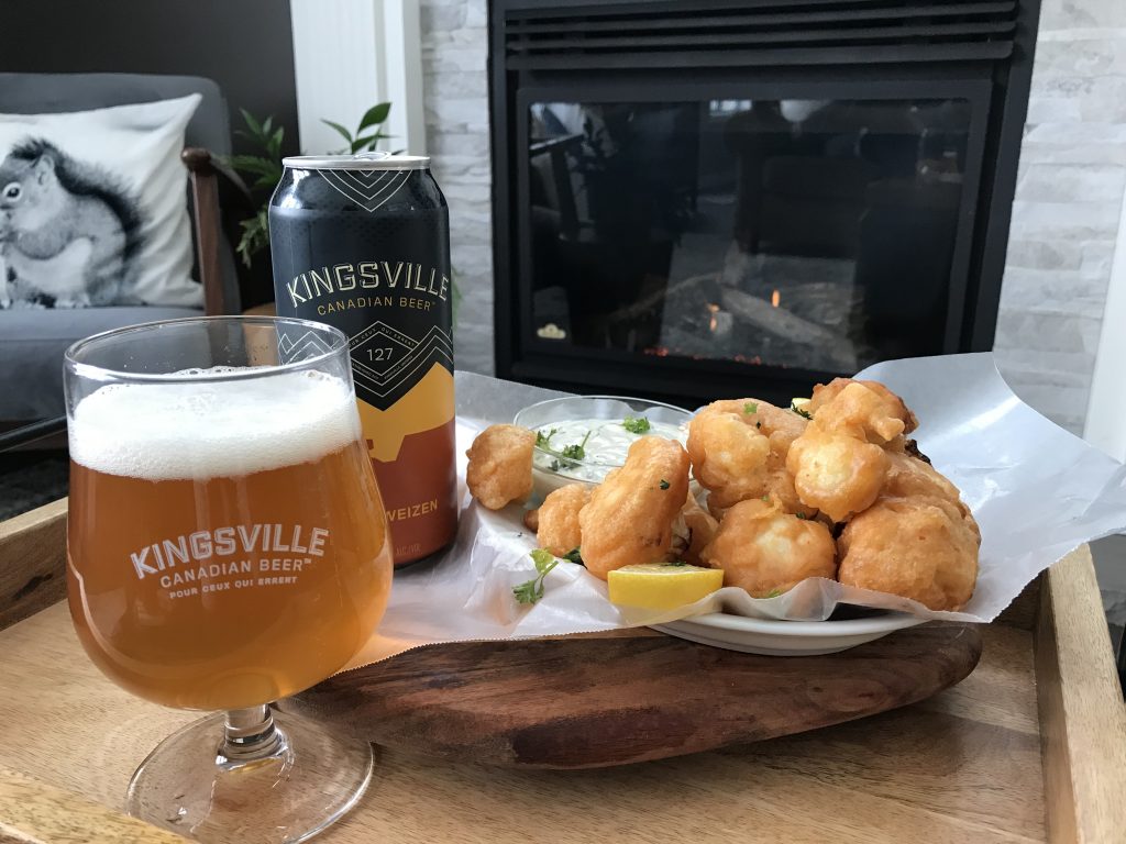Kingsville Brewery Hefeweizen Crispy Beer Battered Cauliflower with