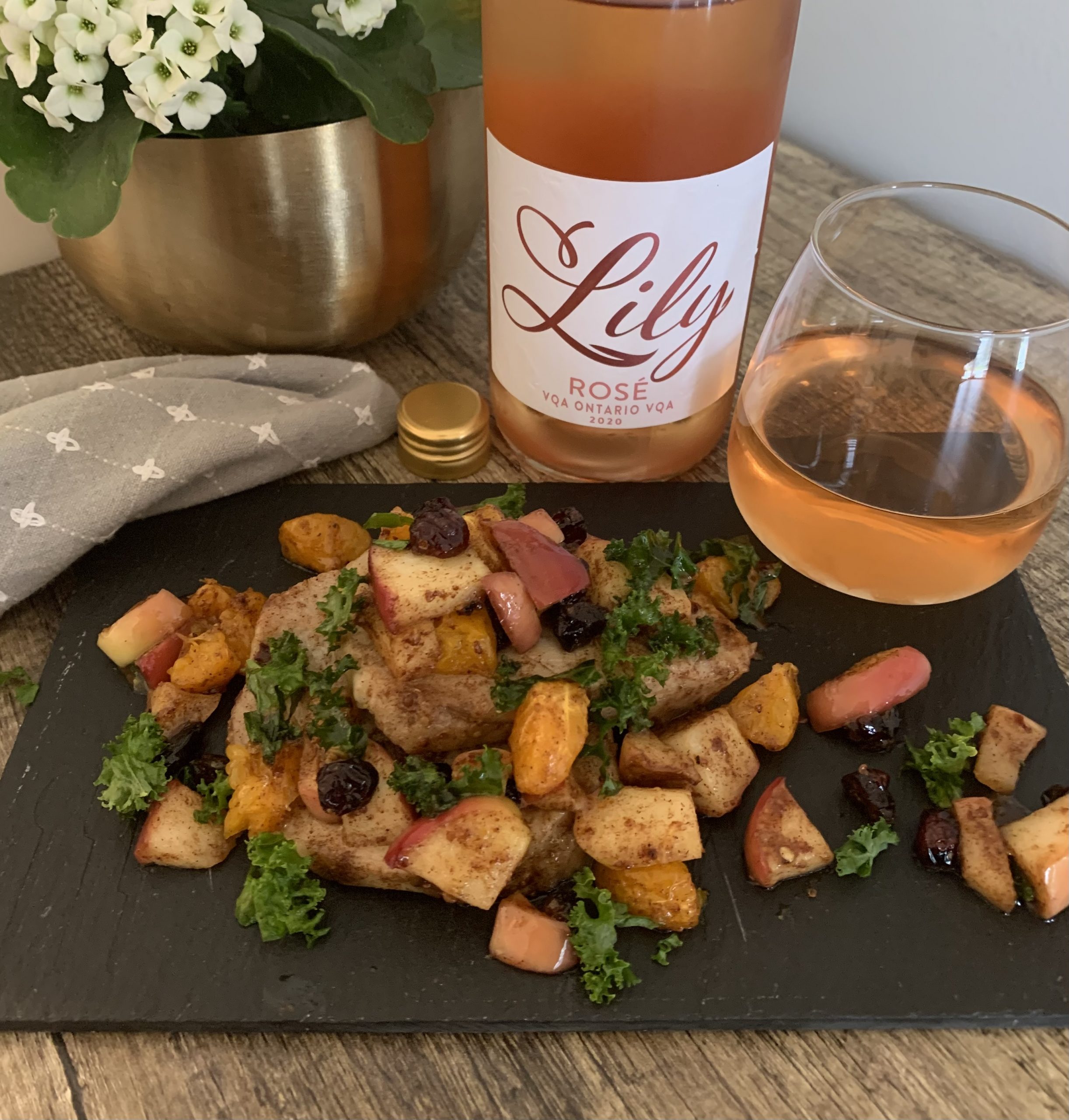 Featured image for “Colio Winery Rosé 2020 with Roasted Pork & Apple Chutney.”